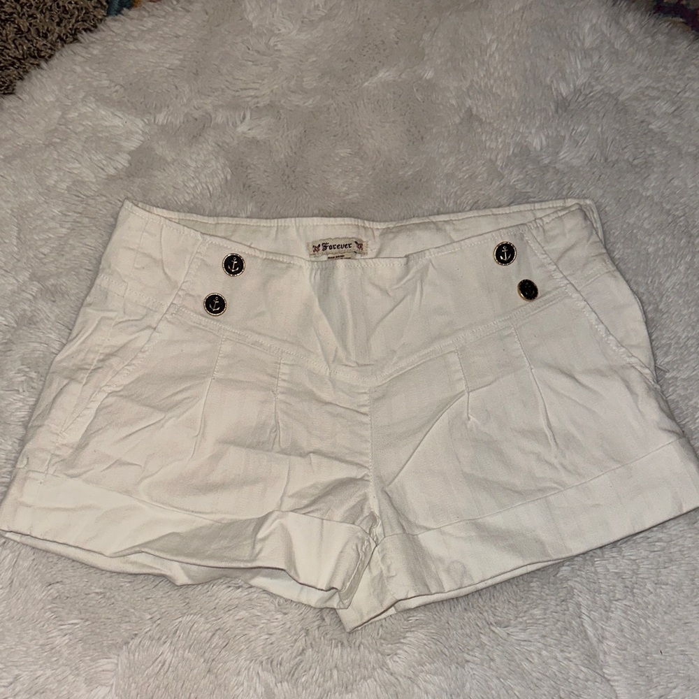 Forever 21 Super Cute White Sailor Shorts